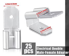 Double Piggyback Spade Connectors,Female Male Quick Disconnect Piggyback Spade Crimp Terminals (PKT OF 25)