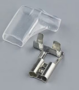 Electric Flag/Right Angle Crimp Terminal Connector Wire Connectors WITH COVER (pkt of 25)
