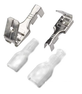 6.3mm Against Crimp Terminal Splice Male Female 2 in 1 Spade Connector Terminal with case (pkt of 25)