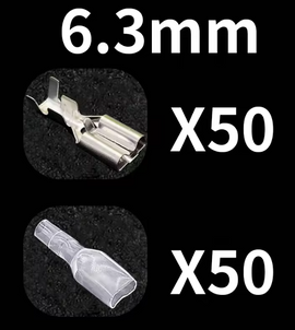 Electric Wire Connectors Set 6.3mm With lock Female and male Crimp Terminal Connector Brass Silver with cover (pkt of 50)