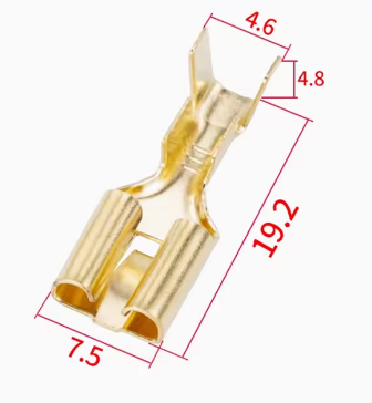 Spade terminal brass (pkt of 25) 6.3mm
