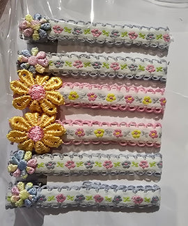 Yellow flower Hair Clips 3pairs Handmade 1cm×8cm Made in Australia