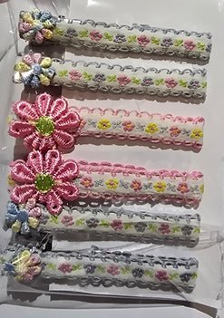 Pink flower Hair Clips 3pairs handmade 1cm ×8cm Made in Australia