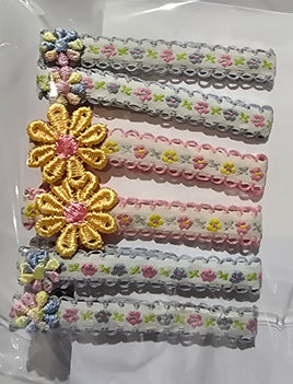 Yellow flower Hair Clips 3pairs Handmade 1cm×8cm Made in Australia